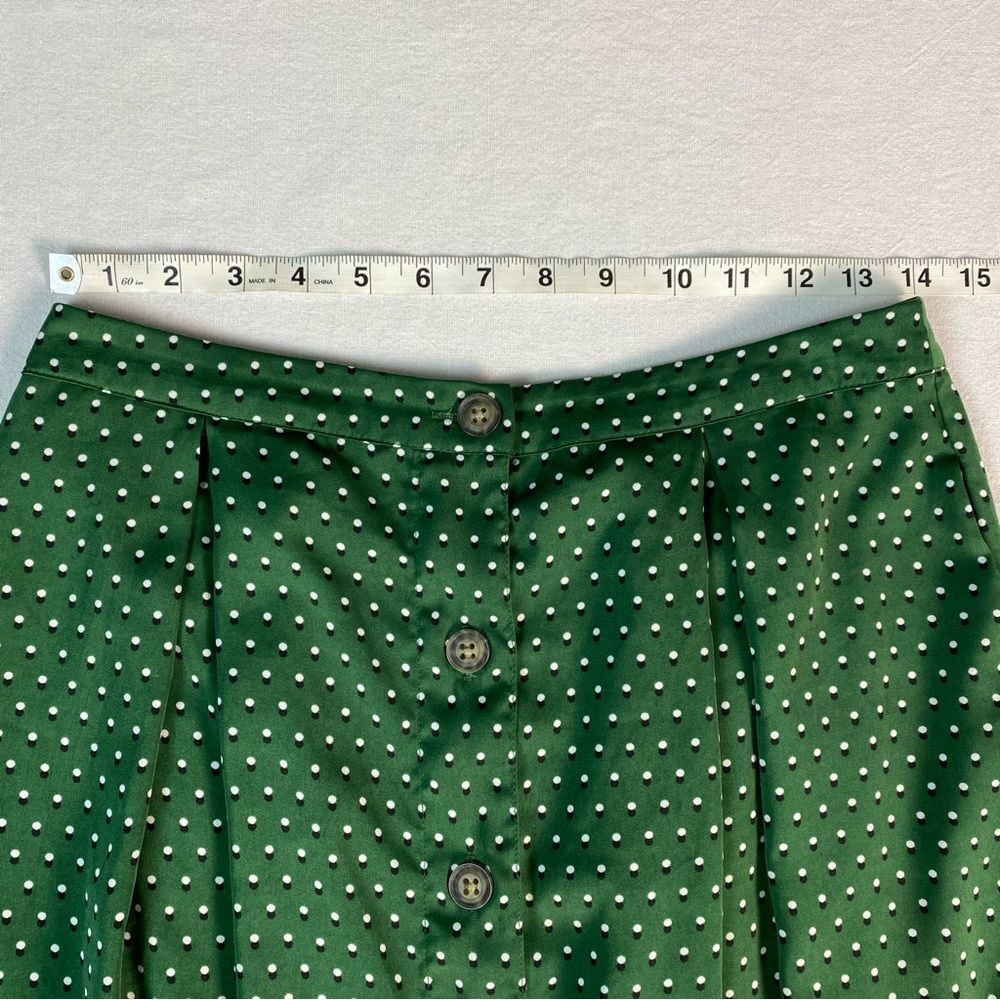 Who What Wear Green Maxi Skirt Polka Dot Prairie Cottagecore Size 6 - Picture 7 of 9